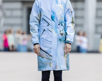 ディズニープリンセスのベビーグッズも大集合 Light Blue Parka, Winter Jacket, Women Raincoat, Hooded Clothing