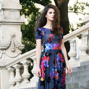 Floral Maxi Dress, Women Dress, Bohemian Clothing, Fashion Dress, Flower Dress, Floor Length Dress, Long Dress, Bridesmaid Dress