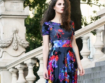 Vestido largo de viscosa con estampado floral y cinturón, vestido bohemio de manga corta y cuello redondo con pliegues, vestido largo de flores de talla grande, XS-5XL