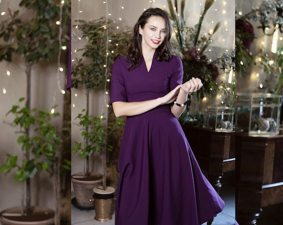 Purple 1950s dress hotsell