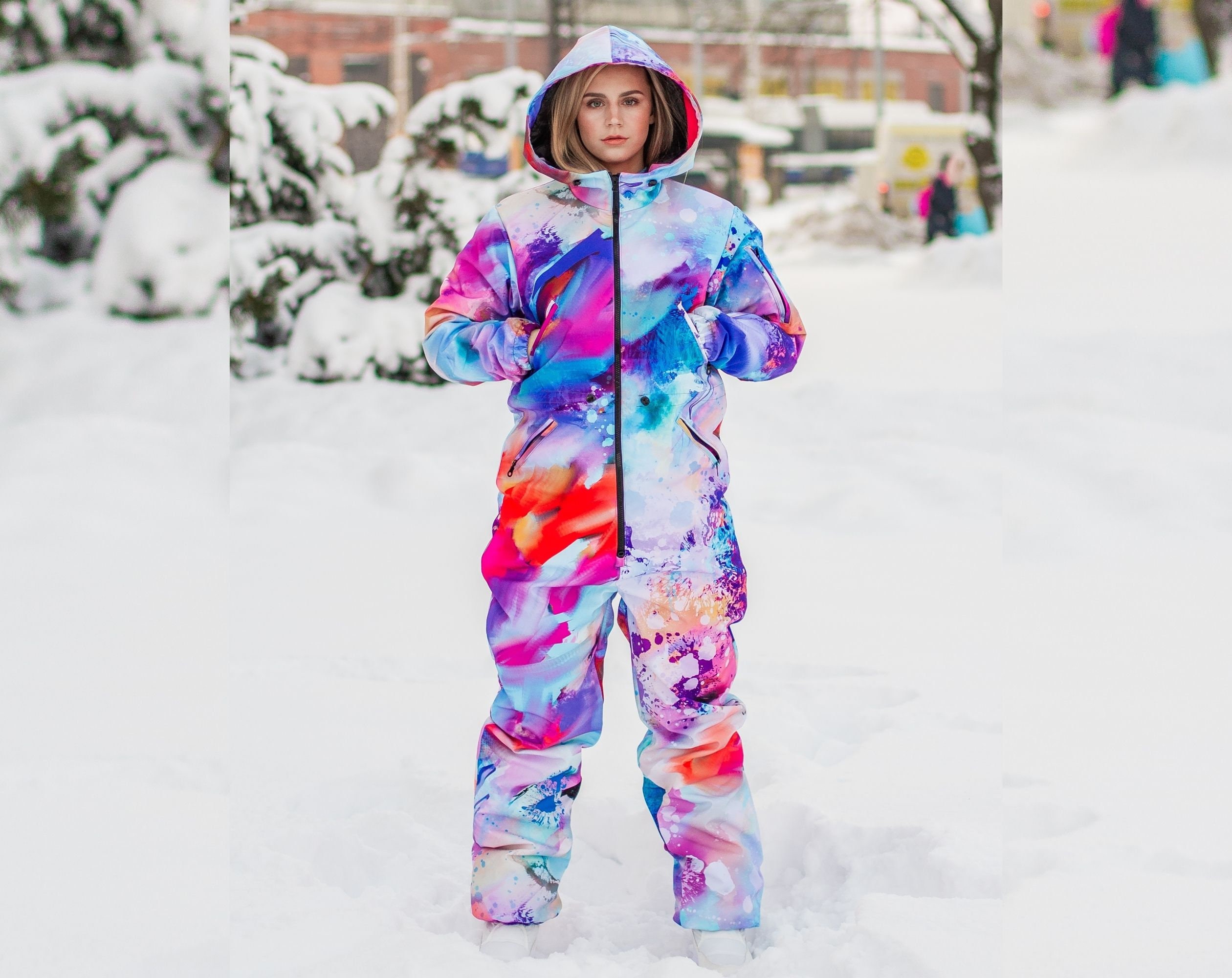LPATTERN Baby/Toddler/Kids Boys Girls Winter Warm Snowsuit Cartoon Ski Suit Set Cute Hooded Down Jacket Snow Ski Bib Pants 2-Pieces Snowboard & Skiing Outfit Set 