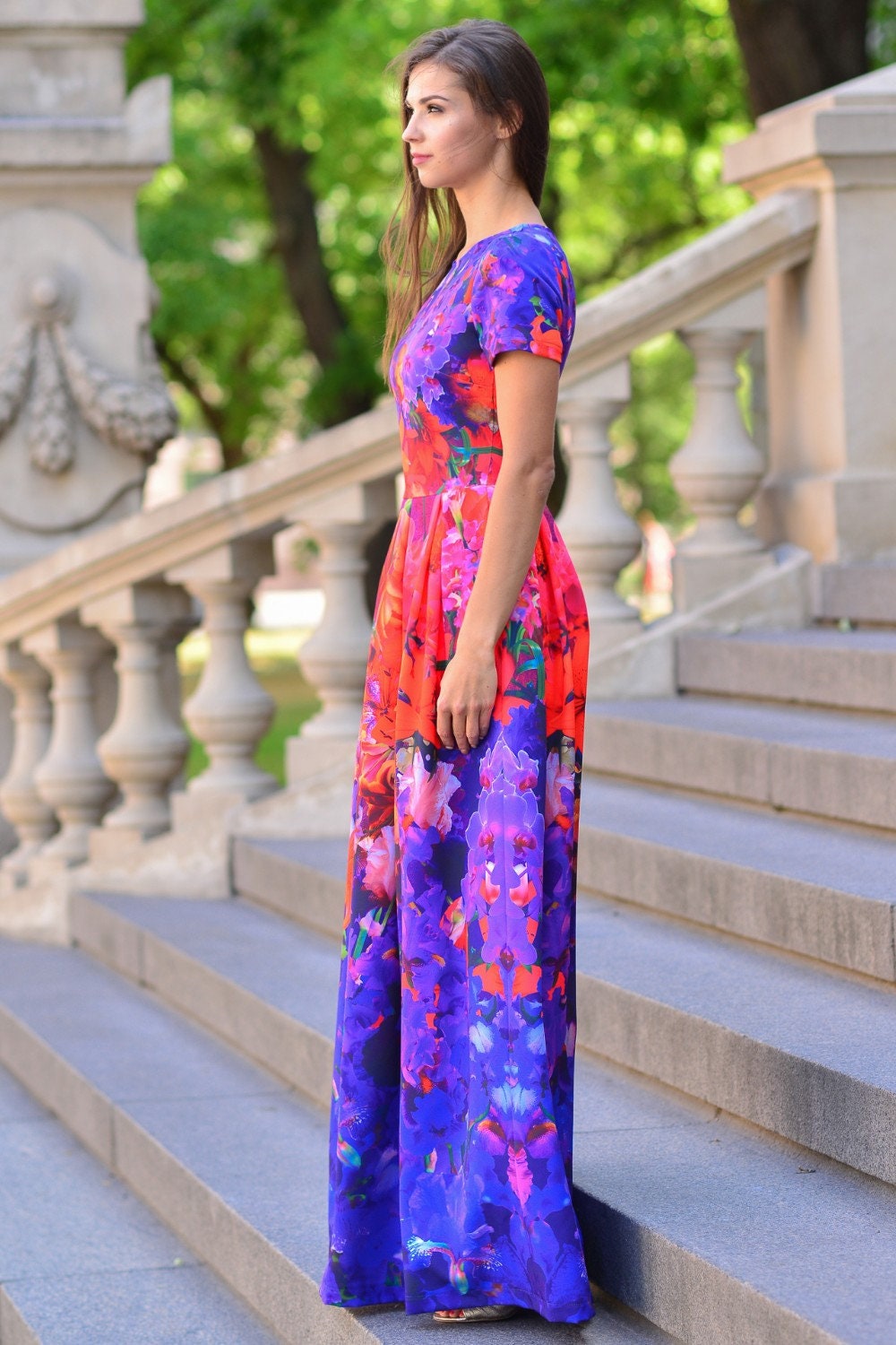 Floral Dress Maxi Dress Plus Size Clothing Prom Dress | Etsy