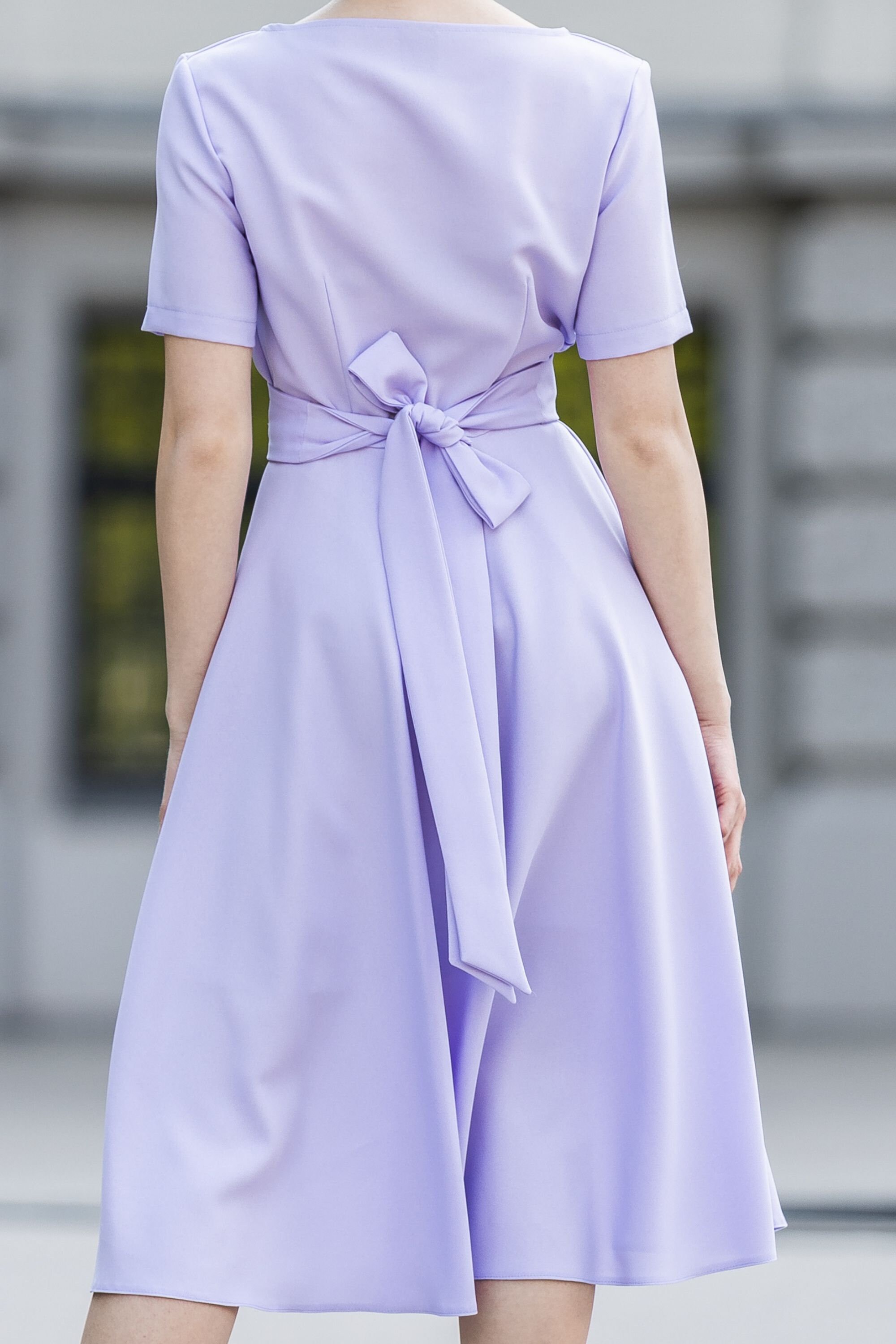 Lilac Dress, Fit And Flare Dress, Bridesmaid Dress, Cocktail Dress, Wedding Guest Dress, Elegant Dress, Minimalist Dress, Swing Dress