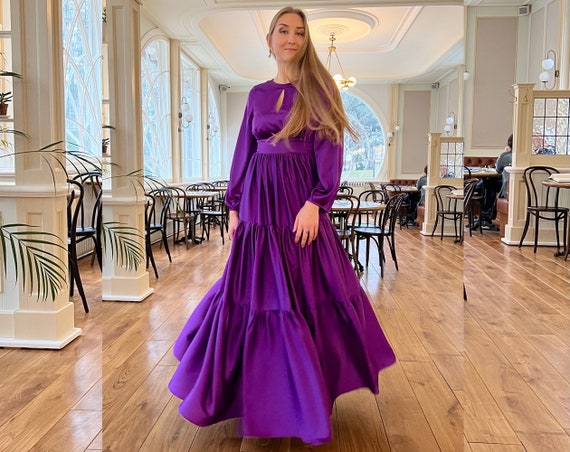 Robe mauve longue hotsell