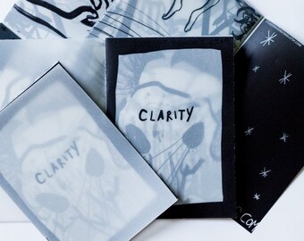 Art Zine - 'Clarity' - layered illustrated A6 zine printed on tracing paper.