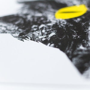 Cat Print Risograph in black and yellow image 6