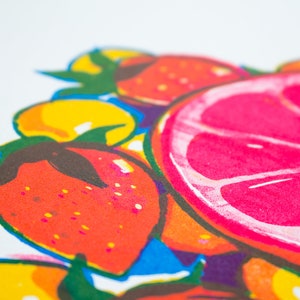 Fruits bright screen print, A3 silkscreen print image 3