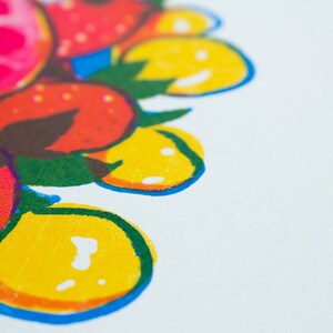 Fruits bright screen print, A3 silkscreen print image 4