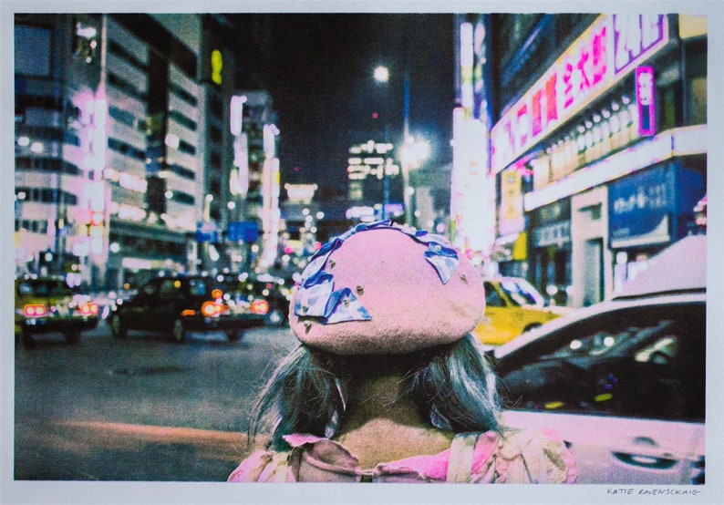 Photographic Riso Print Colour risograph printed photograph of street level Tokyo image 2