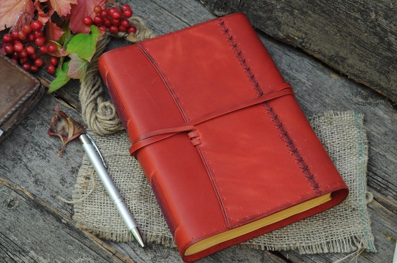 Leather A5 journal crazy horse Notebook Handcrafted vintage Etsy