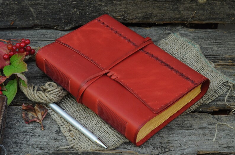 Leather A5 journal crazy horse Notebook Handcrafted vintage Etsy