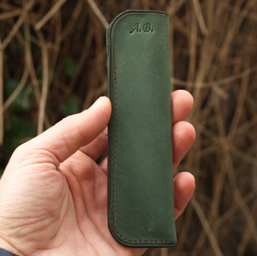 Daimay Leder Stifttasche Braun - Handgemachte Stifthülle Für Kugelschreiber & Füller