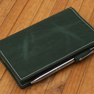 Pocket leather notebook cover A6 Leuchtturm 1917 Moleskine refillable personalized leather diary custom planner folio monogrammed cover