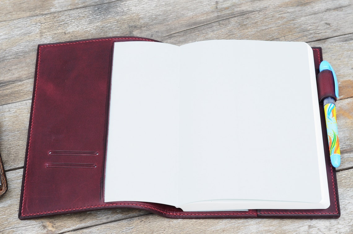 A5 Stalogy leather cover notebook refillable personalized Etsy