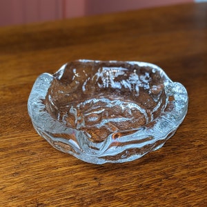 Ice Textured Vintage Glass Ashtray