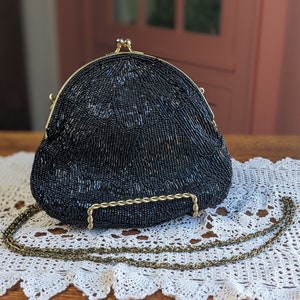 Black Beaded Walborg Evening Bag Made in Macau