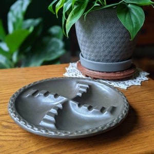 Large McCoy Grey Ceramic Ashtray Made in USA