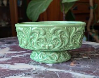 Green Mid Century Ceramic Planter