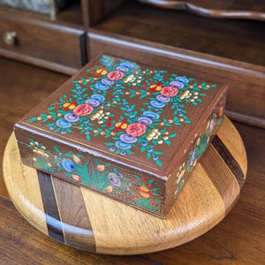 Hand Painted Paper Mache Box