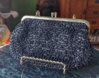 Vintage Black Beaded Handbag - La Regal Ltd - Etsy display picture 1