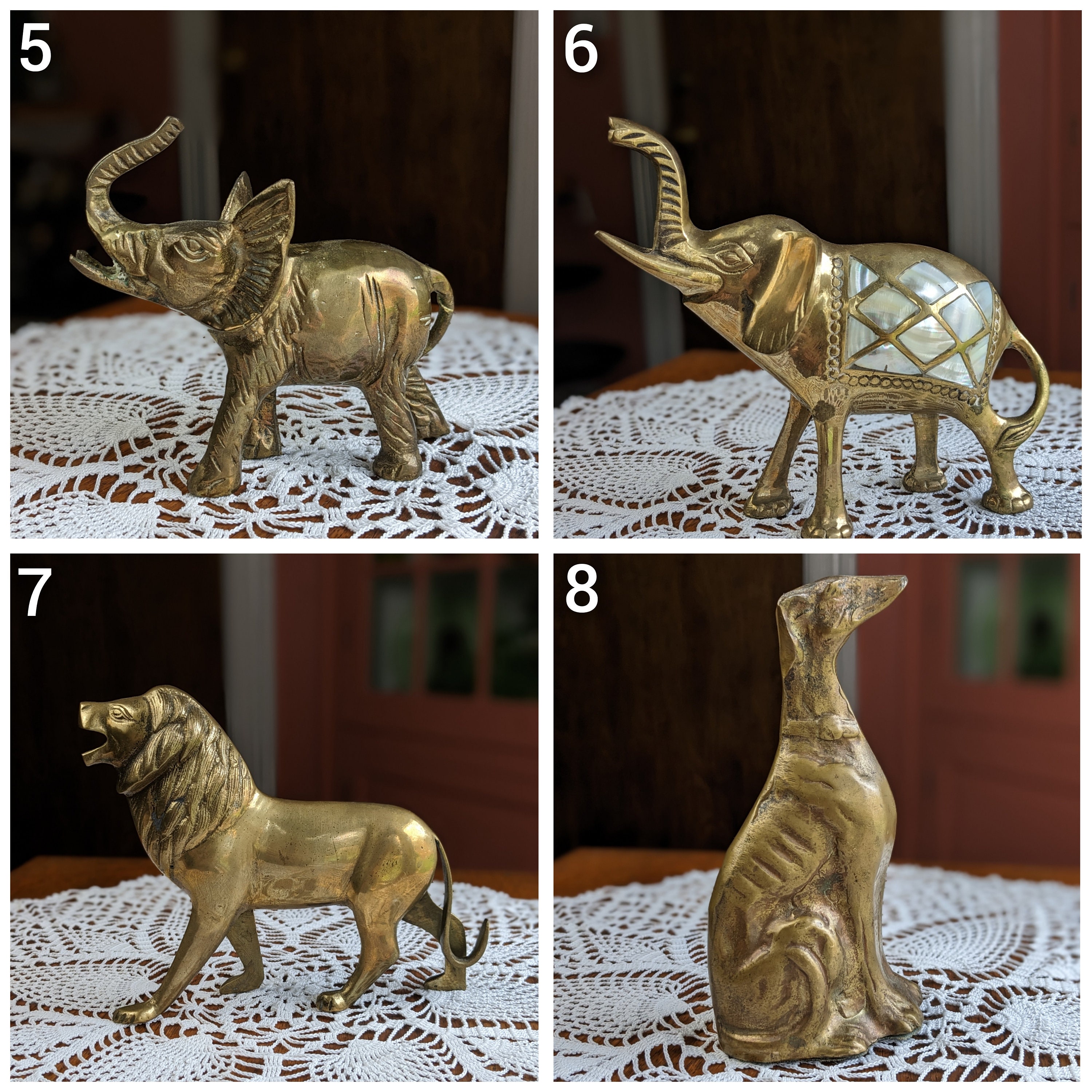 Vintage Brass Animal Figurines Etsy