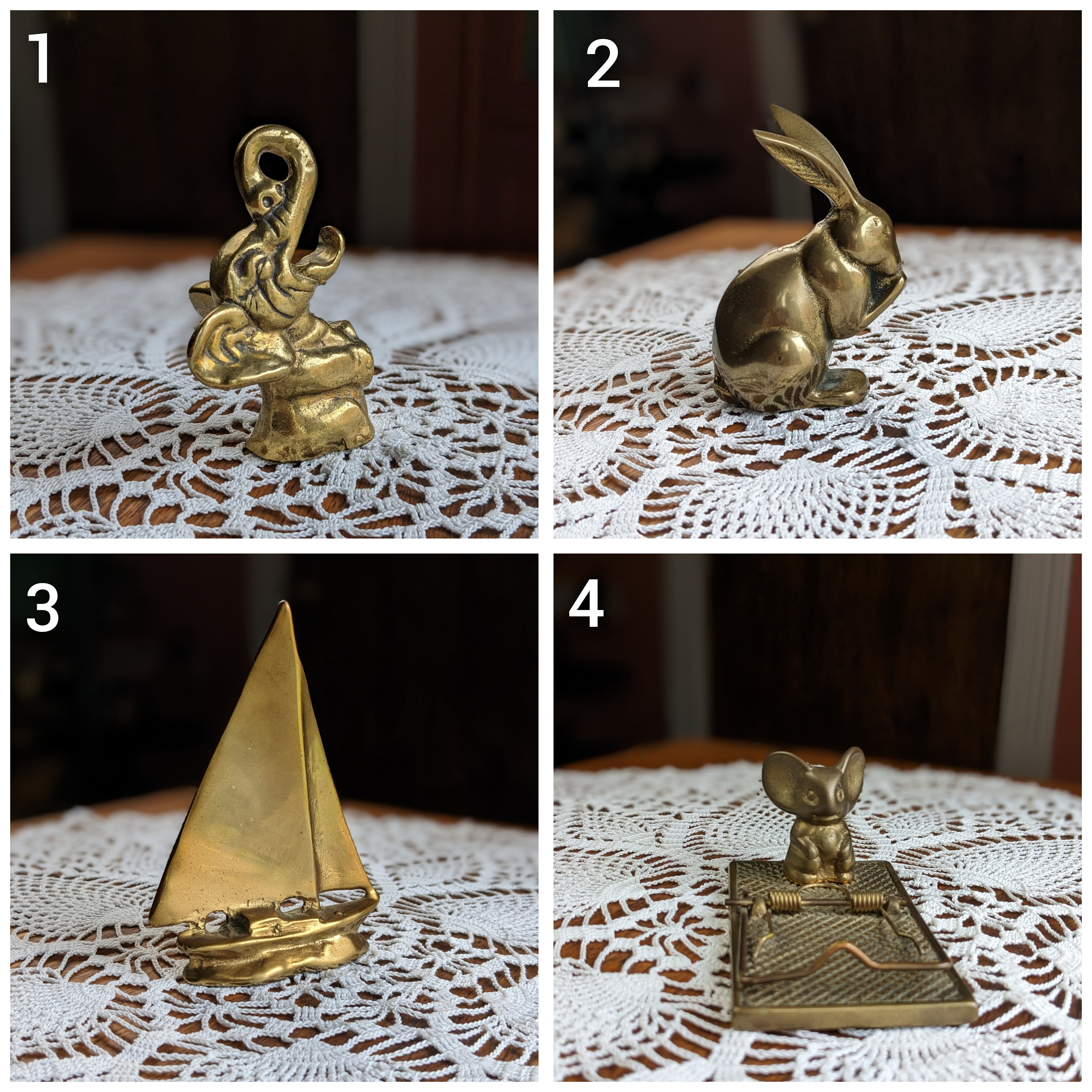 Vintage Brass Animal Figurines Etsy