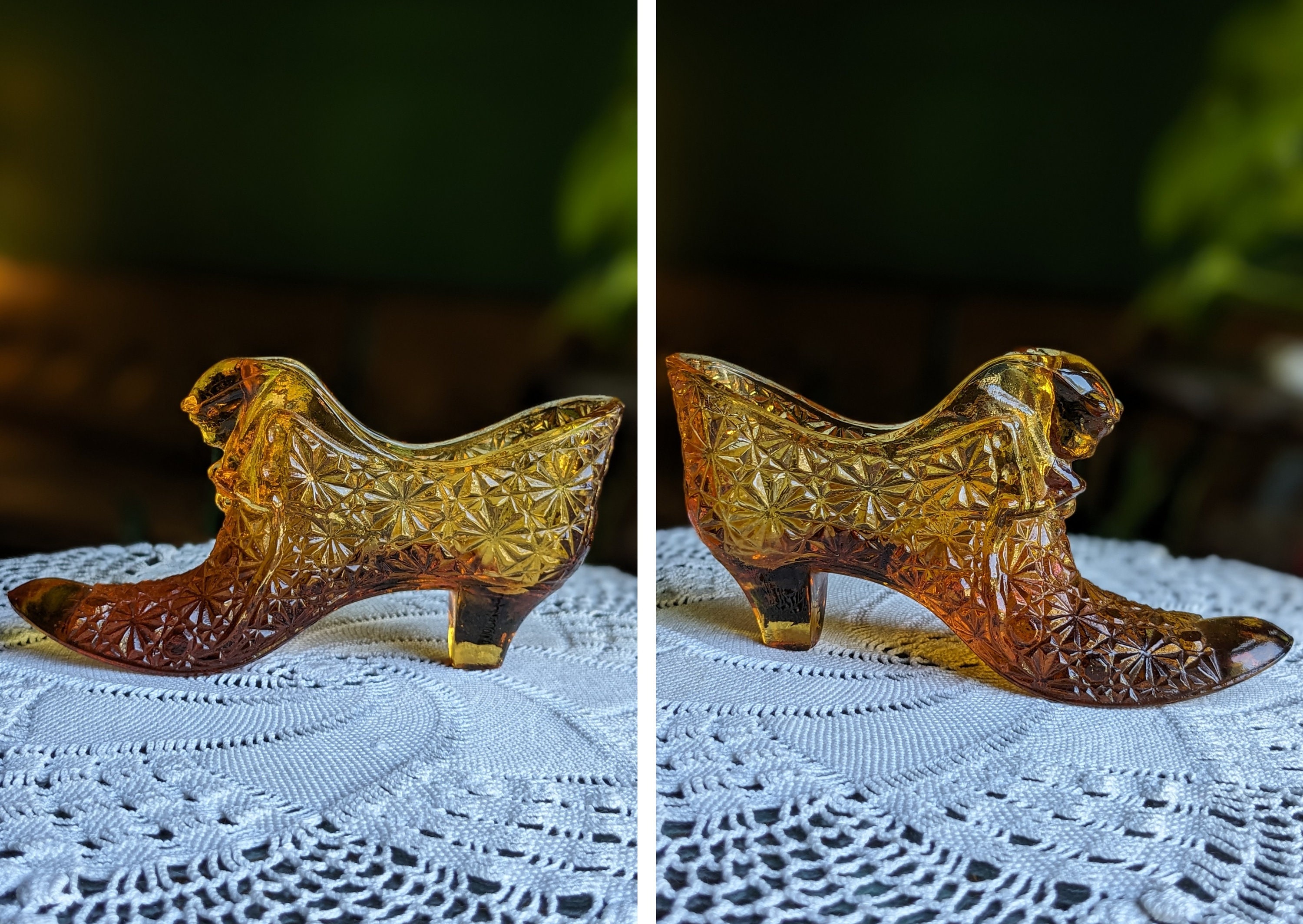 Set of 4 Fenton Glass Shoes Etsy