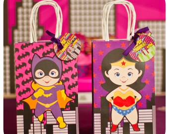 Supergirl; Supergirl Party; Supergirl Birthday Party; Supergirl Birthday; Supergirl Birthday; Super Girl; Super Girl Party Gift Bag Fronts