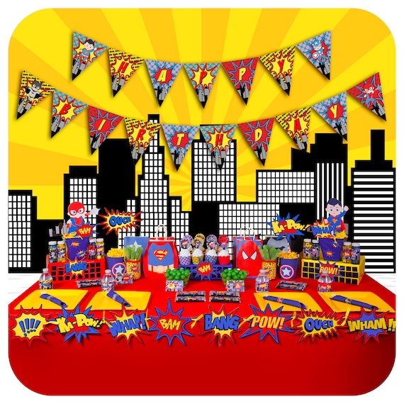 Superheroes Party; Superheroes Party; Superheroes Birthday Party: Superhero Birthday Personalized PDF Package; Superhero Party Kit Il_570xn