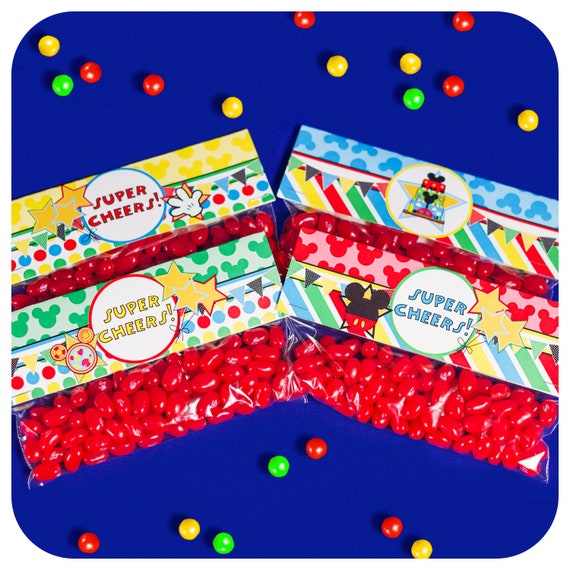 Mickey Mouse; Mickey Mouse Clubhouse Party; Mickey Mouse Birthday Party Favor Bag Toppers Printed, Cut, and Shipped to you! Il_570xn