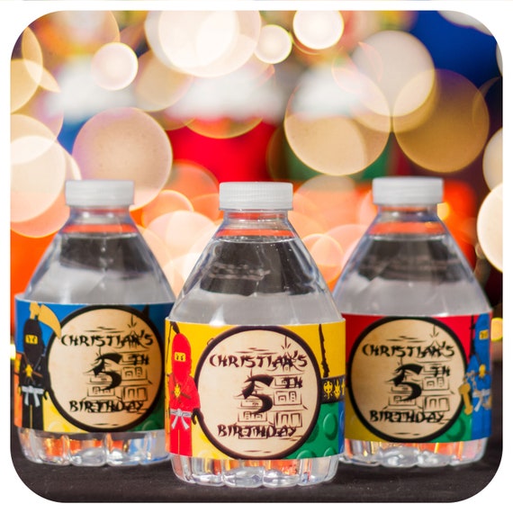 Ninja; Ninja Party; Ninja Birthday Party; Ninja Party; Ninja Birthday; Birthday Party; Ninja Birthday Party Water Bottle Wrappers Il_570xn