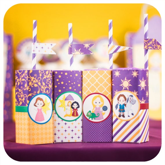 Tangled Party Tangled Birthday Party Tangled Juice Box Wrappers Rapunzel Party Tangled Party Decor Tangled Tangled Birthday