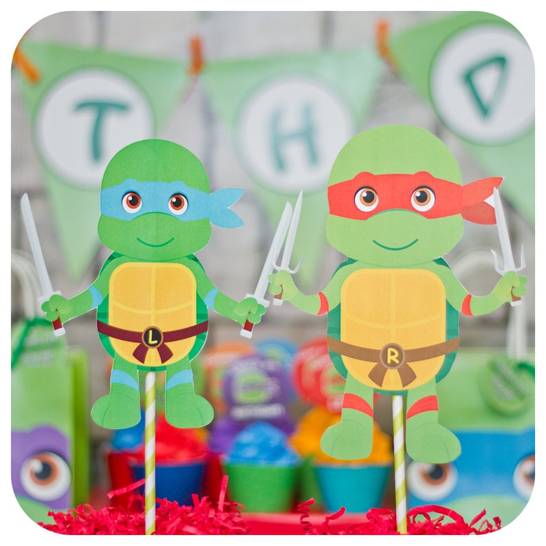 Teenage Mutant Ninja Turtle Centerpieces Tmnt Party Ninja Etsy