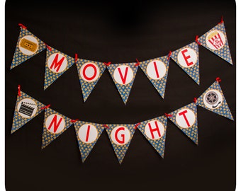 Movie Night Banner; Movie Night Birthday Banner; Movie Night Decor; Movie Night Party; Movie Night Birthday Party Decor