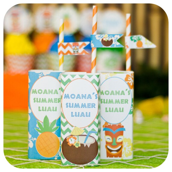 Luau Juice Box Wrappers ; Luau Party; Luau Birthday Party; Juice Box Wrappes; Luau Decor; Printed, Cut, and Shipped to you! Il_570xn