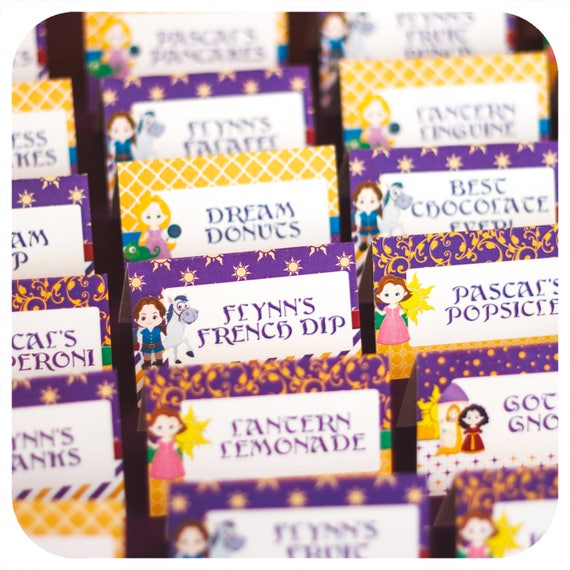 Tangled Party Tangled Pdf Birthday Party Food Label Tents Tangled Pdf File Rapunzel Party Tangled Party Tangled Tangled Birthday