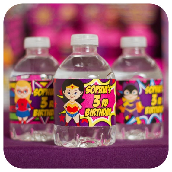 Supergirl themed party; Supergirl Birthday Party; Supergirl Party Ideas; Supergirl Water Bottle Wrappers PDF Instant download Il_570xn