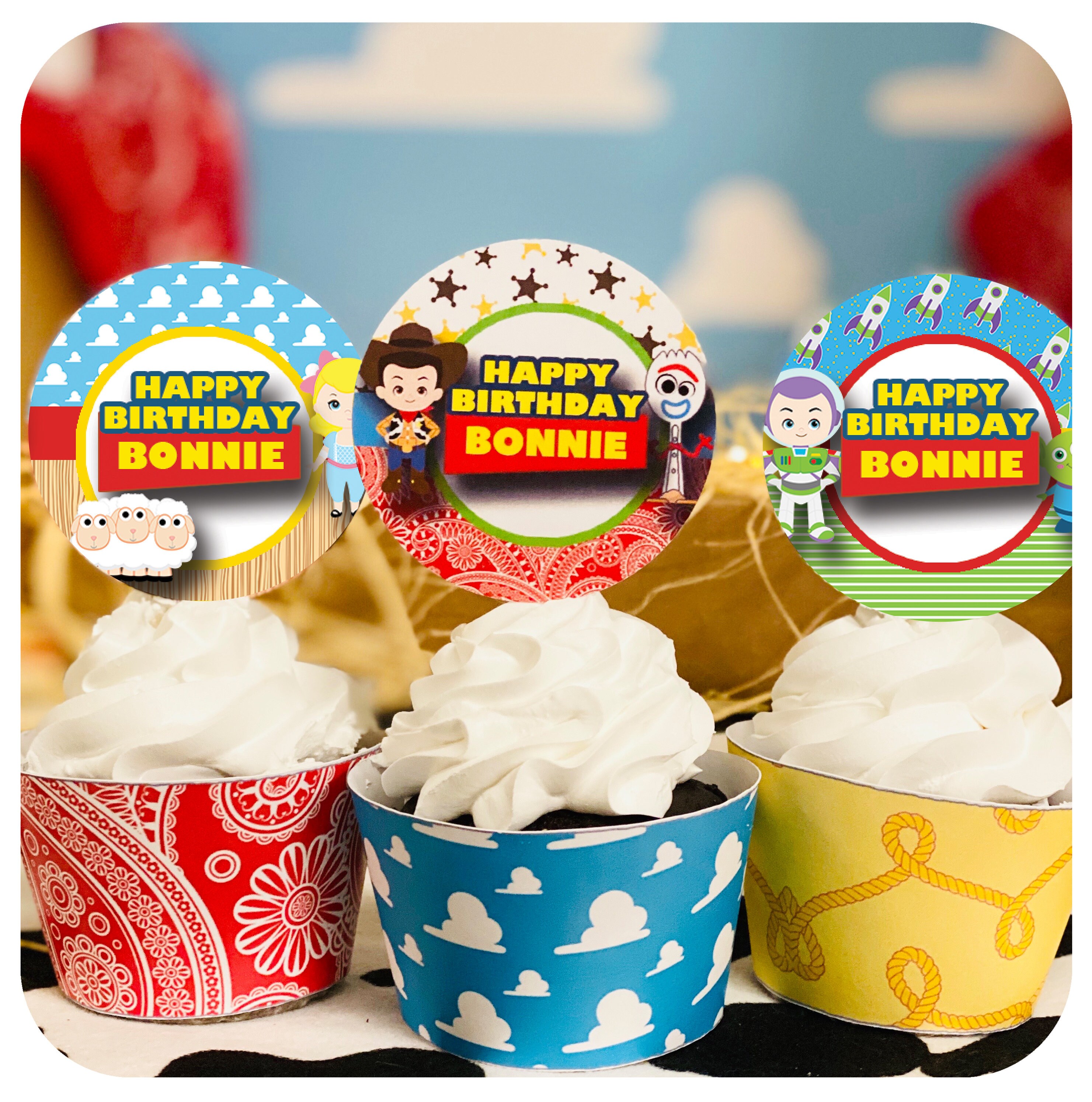 Toy Story Cupcake Toppers and Wrappers Editable Printable PDF Etsy