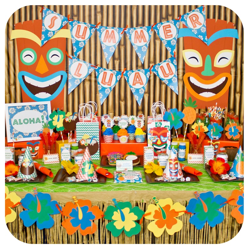 Luau Gift Bags Luau Party Luau Birthday Party Gift Bags  Etsy