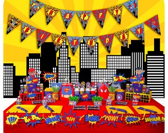 African American Superheroes Party; Superheroes Party; Superheroes Birthday Party: Superhero Birthday Personalized  PDF Package