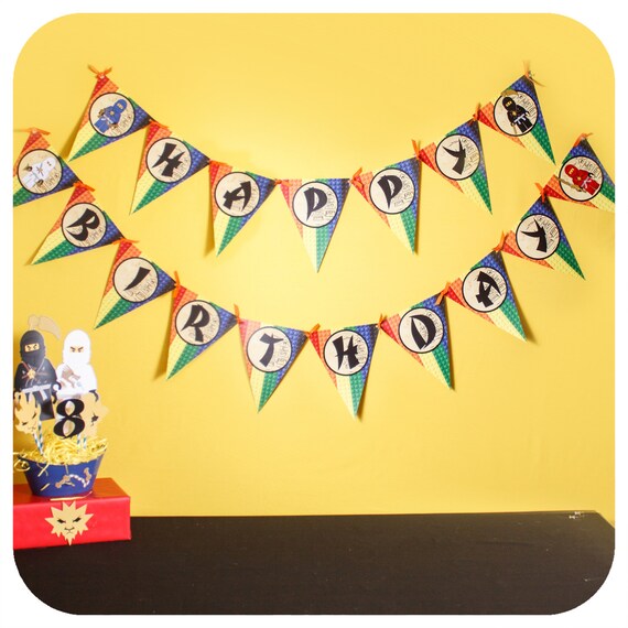 Ninja; Ninja Party; Ninjago inspired birthday banner; Ninjago inspired party; Ninjago insrpired; Ninjago inspired party; Ninjago inspired Il_570xn
