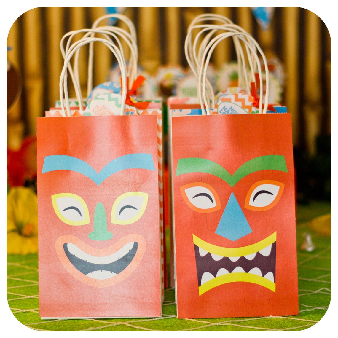 Luau Gift Bags Luau Party Luau Birthday Party Gift Bags Etsy