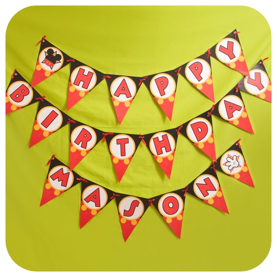 Mickey Mouse; Mickey Mouse Party Banner;Mickey Mouse Clubhouse Birthday Banner; Mickey Mouse Birthday; Mickey Mouse Clubhouse Birthday Party Il_570xn