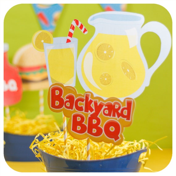 Backyard Bbq Party Centerpieces Family Reunion Centerpieces Etsy