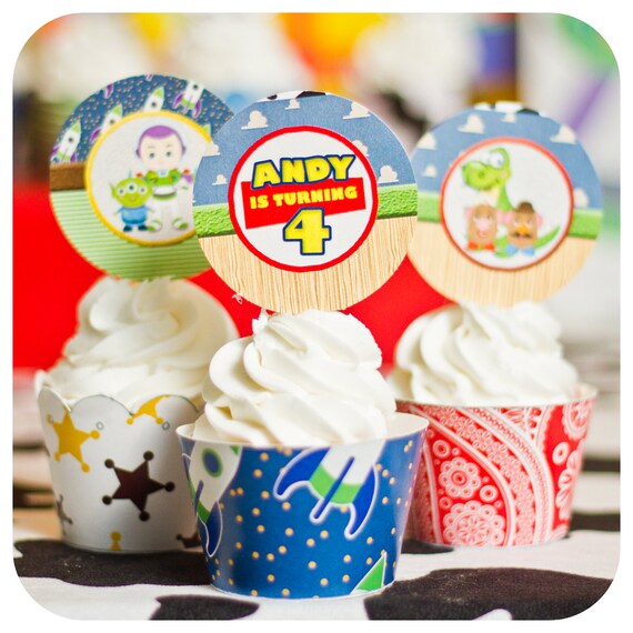 Toy Story; Toy Story Party; Toy Story Birthday; Toy StoryBirthday Party Cupcake Toppers and Wrappers Printed, Cut, and Shipped to you! Il_570xn