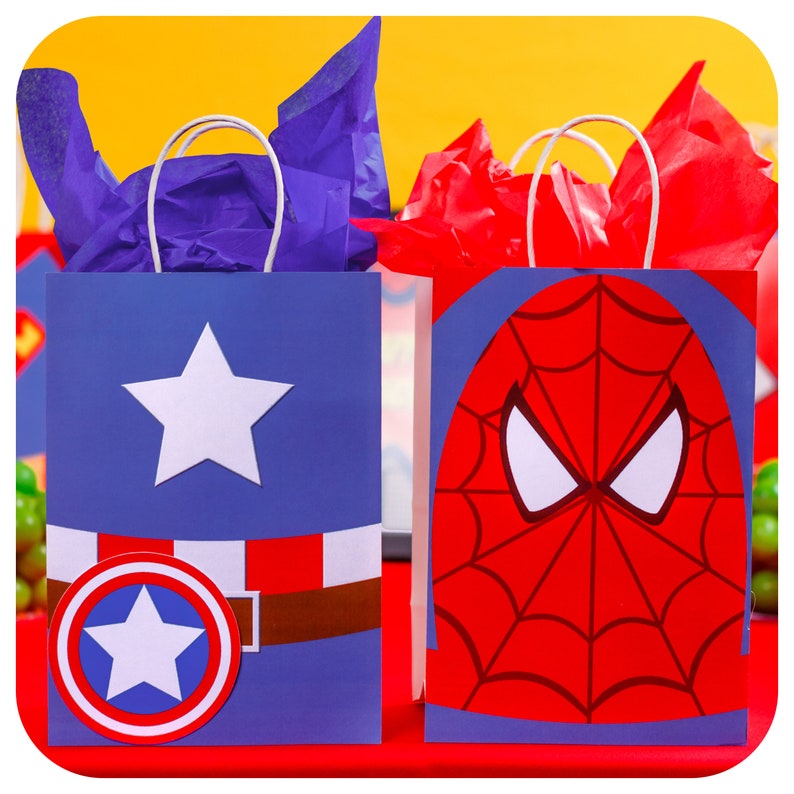 Superhero Party Superhero Party Theme Superheroes Gift Bag Etsy
