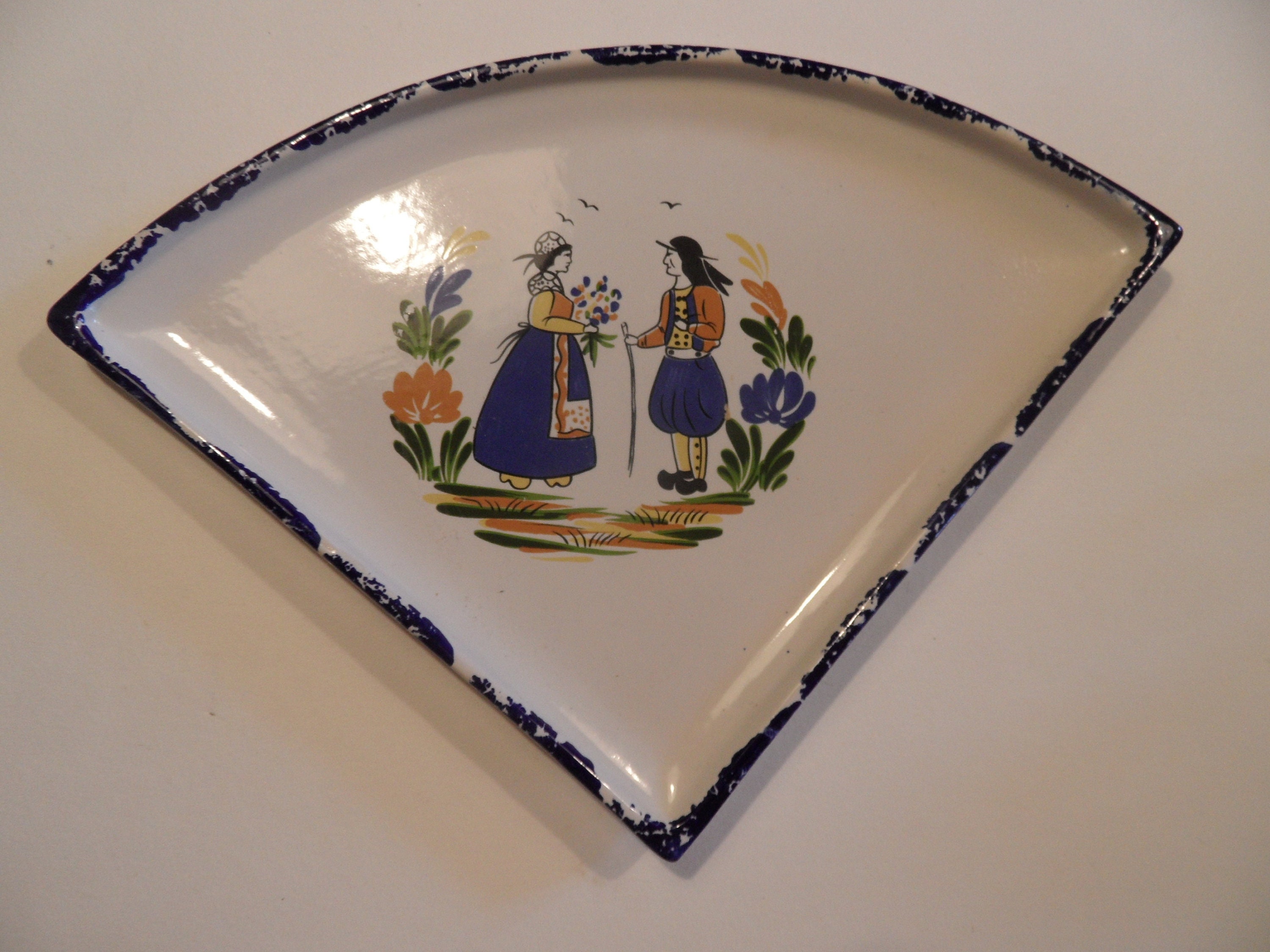 Vintage Français Henriot Quimper Style Plat, Plat Quimper, Breton
