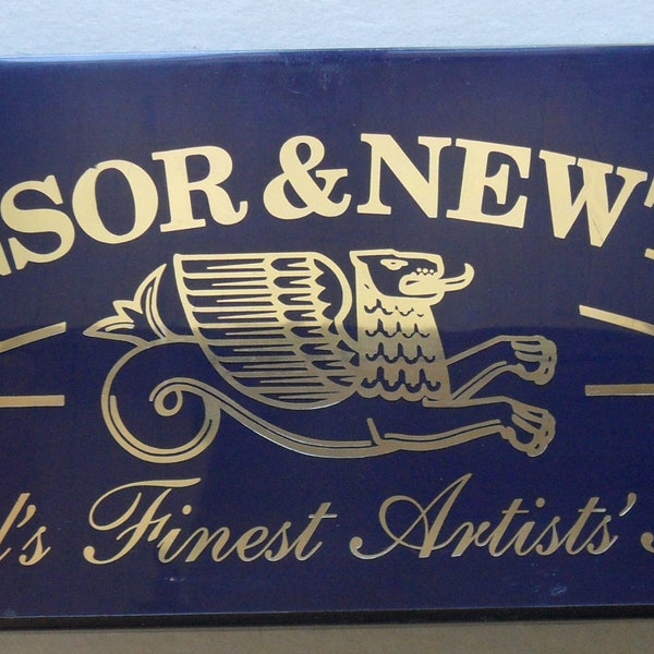 Vintage Winsor and Newton metal advertising sign, Winsor and Newton memorabilia,Art advertising sign,Vintage metal sign,Winsor and Newton