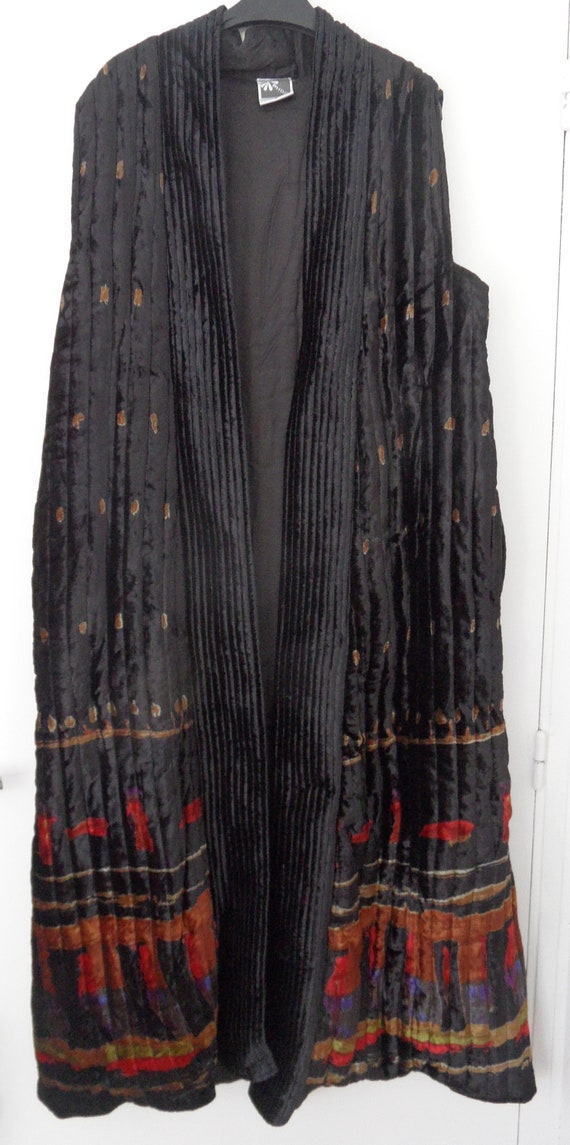 Vintage Phool long velvet tunic,Phool long gilet,V