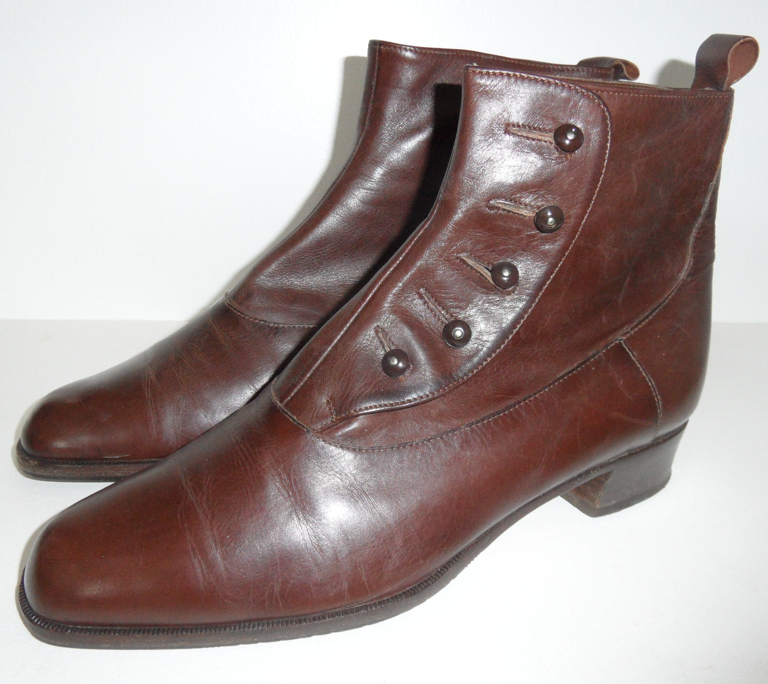 Botines de cuero de estilo victoriano vintage botines de | Etsy México